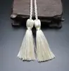 Cortina Vertical de Seda de Hielo de 54 cm con Borla Doble y Cordón de Ajuste Borla de Poliéster