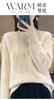 Suéter de Cuello Alto Medio de Lana Pura para Mujer Otoño e Invierno Nuevo Grueso Trenzado Chaqueta Interior Talla Grande Suéter Tejido Camiseta Base para Mujer