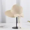 Sombrero de Paja con Cinta de Nuevo Temperamento al por Mayor para Mujer, Sombrilla de Verano y Protección Solar, Ala Ancha que Muestra la Cara, Pequeño, Moda, Viaje, Sombrero de Playa