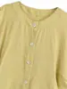 ZR Moda Femenina Transfronteriza Europea y Americana AliExpress Top de Manga Corta Burbuja Venta Caliente Amarillo Tierra Cómodo Casual Sudeste Asiático