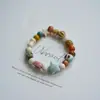 Pulsera de cerámica de Jingdezhen, nueva y que no se decolora, para estudiantes mujeres, pulsera de cuentas de estilo antiguo, pulsera de cerámica fresca y moderna