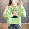 Suéter de Estilo Coreano Nuevo Otoño 2025 para Mujer Delgado Casual de Estudiante Cuello Redondo Top Moda Trendy Estampado Tops para Mujer