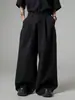 Pantalones de Color Sólido con Bolsillo y Pliegues, Silueta Holgada Europea y Americana para Hombre, Pantalones Ultradelgados Sueltos, Simples para el Día a Día 8750