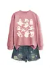 Amazon eBay Tienda Independiente Sudadera Redonda de Manga Larga con Estrellas de Diez Fantasmas Linda y Versátil para Mujer para Comercio Exterior