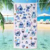 Toalla de Baño de Microfibra Linda de Stitch, Toalla de Playa Absorbente de Agua de Secado Rápido para Exteriores, Toalla Deportiva para B&B, Suministro Directo del Fabricante