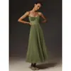 Nuevo vestido de noche, sexy vestido largo sin espalda con tirantes finos, sin mangas, escote en V pronunciado, ajustado al cuerpo, vestido de dama de honor para mujer