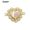 WT-PC007 pingente conector de superfície ondulada de cor brilhante requintado, pequeno, para brincos, colares, joias DIY para mulheres