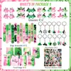 Festa Temática Bruxa Rosa e Verde Sacola de Presente Periférica Chaveiro Adesivo para Crianças Adesivo para Garrafa de Água Caixa de Arroz Sacola de Papel Suprimentos