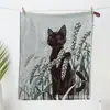 Original Exportación a Japón Morita Estilo Exquisito de Ilustración de Gato Negro Cuento de Hadas Retro Algodón No Retorcido Toalla Pequeña Pañuelo Cuadrado Pequeño