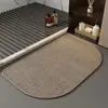 Alfombrilla de baño tejida de lino de color liso, alfombrilla simple absorbente de agua antideslizante para inodoro, alfombrilla de suelo de lino resistente a la suciedad