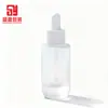 Botella Cuadrada de Vidrio 30ml Líquido Esencia Escarchado Degradado Botella con Dispensador Cuadrada de Fondo Grueso Botella Gotero para Aceites Esenciales