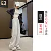 Nuevos Pantalones de Punto Nube Arroz Glutinoso para Primavera y Otoño Sueltos de Cintura Alta Caída Casual Pierna Ancha Perezosos Adelgazantes Pantalones Largos hasta el Suelo