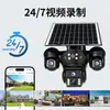 Câmera de Vigilância Solar Externa Aov Câmera Solar Lente Cinco Monitor 4g Câmera Wifi