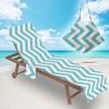 Novo Produto Capa de Cadeira de Praia de Microfibra Toalha para Cadeira Reclinável Bolsa para Toalha de Praia Impressão Digital 3D Série Onda Geométrica