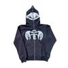 Comércio Exterior Europeu e Americano 2024 Outono e Inverno Novo Suéter de Rua da Moda Streetwear Moda Personalizada Estampa de Espuma Cardigã com Capuz