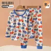 [Venta de Liquidación] Conjunto de Ropa Interior Térmica 100% Algodón para Niños de Otoño e Invierno para Estudiantes de Primaria y Bebés, Camiseta y Pantalones de Otoño e Invierno