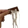 Aretes de Ballet Francés Perezoso Hechos a Mano con Listón, Borla de Perlas, Pequeños Ocho Hadas, Estilo Largo, Accesorios, Aretes