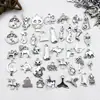 Colgante Aleatorio Transfronterizo de Aleación de Plata Antigua Animal Gato Búho Dijes Accesorios para Pulsera Collar Joyería DIY