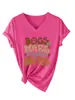 Los Perros Hacen Todo Amazon Ebay Sitio Independiente Camiseta de Manga Corta con Cuello en V de Moda y Divertida para Mujer