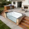 Piscina Pequeña Prefabricada de Fibra de Vidrio para Jardines de Villas Exteriores, Venta Directa de Fábrica, No Requiere Instalación