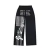 Pantalones Deportivos Casuales de Calle Americanos para Hombre Verano Nuevos Holgados Estampado de Partitura Musical Pierna Recta Ancha Pantalones Largos hasta el Suelo