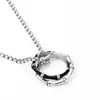 Collar de Nudo de Bambú para Hombre Estilo de Alta Gama de Moda Unisex Cadena para Clavícula Entrelazada de Nicho Tendencia Nacional Colgante de Pareja para Mujer