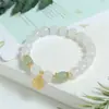 Pulsera de cuentas redondas de Jade Dorado al por mayor de fábrica para mujer, pulsera de jade de Perla Manzana colorida, productos populares en línea, exclusiva de la sala de transmisión en vivo