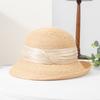 Chapéu de Pescador de Palha de Ráfia Natural Linglong Primavera/Verão 2026, Estilo Fresco para Passeios, Chapéu de Praia, Chapéu de Sol e Proteção Solar