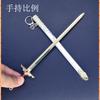 Mini Armas Antiguas 22cm Espada Corazón Versión Anime Vaina Plateada Artesanía Metálica Sin Filo
