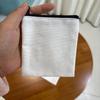 Bolsa de Almacenamiento para Auriculares Mini Color Blanco Puro con Logo Imprimible DIY para Manualidades, Portallaves, Monedas, Tarjetas, Cremallera, Bolsa para Almacenamiento de Cables de Datos