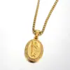 Colgante de Acero de Titanio con Incrustaciones de Diamantes de la Virgen María, Versátil, Hip-Hop de Moda, Collar Casual Personalizado para Pareja para Hombres y Mujeres