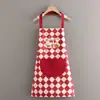 Delantal Rojo Antifaz para Catering de Año Nuevo de Dibujos Animados, Delantal Impermeable a Prueba de Aceite de Cocina Estilo Nuevo con Característica de Limpieza de Manos para Ropa de Trabajo de Cocina