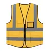 Chaleco de Seguridad Reflectante Chaleco para Trabajador de Obra de Construcción Tráfico Fluorescente Transpirable Ropa Reflectante Saneamiento Tiras Reflectantes