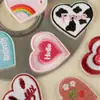 Etiqueta Bordada Original para Computadora Pegatinas de Bordado Corazón de Dibujos Animados Etiqueta de Tela en Inglés Parche Autoadhesivo Pegatinas Accesorios Accesorios Pegatinas de Tela