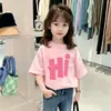 Ropa de Verano para Niños Ropa Elegante para Niñas Camiseta de Manga Corta para Niños Algodón Puro 2026 Modelo Nuevo Camiseta Básica de Manga Media para Niñas