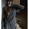 Camisa de Base Slim-Fit com Gola Meia-Alta, Cor Lisa Simples, para Outono e Inverno, Imitação de Cashmere para Mulheres