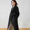 Shenghong Outwear Lã Lapela Simples Cinto Corrente Longo Lã Dupla Face Outwear Lã para Mulheres 12257