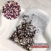 Bolsa de Accesorios de Arte de Uñas de Pedrería de Fondo Plano de Colores, Tamaños Mixtos, Pedrería Redonda Pequeña Blanca Transparente Súper Brillante para Arte de Uñas DIY