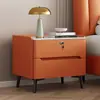 Mesita de noche de madera maciza pizarra cuero lujo ligero, uso doméstico simple, almacenamiento moderno de gama alta para dormitorio, modelo pequeño nuevo