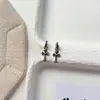 Pendientes vintage de estrella y cruz de plata pura S925 para mujer, nicho de lujo ligero de alta gama, pendientes nuevos únicos y versátiles
