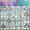 Bestseller de Amazon Plantilla de Pintura Graffiti Textura Hoja DIY Periódico DIY Escena Bosque Árbol Grande Tabla de Dibujo Hueca