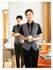 Restaurante Ocidental de Catering de Hotel de Luxo Ktv Roupa de Trabalho Gola Alta Falsa Peça Dupla Colete Roupa de Trabalho de Garçom Mesmo Estilo para Homens e Mulheres