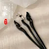 2025 Grampo de Cabelo de Madeira Elegante Estilo Chinês com Laço Acessório de Cabelo para Penteado Updo Estilo Chinês Retrô Acessório Feito à Mão