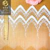 Saia Bordada de Renda Branca para Casamento Renda 32cm Três Camadas Flor Tridimensional Malha de Seda Leite Flor Flutuante Código de Barras