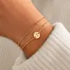 Nuevo Pulsera de Inicial de 26 Letras de Moda de Amazon Pulsera de Disco con Cuentas en Capas Regalo de Cumpleaños Sencillo para Niñas
