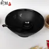 A5 melamina imitação porcelana colher restaurante restaurante sopa de macarrão colher de macarrão colher de plástico comercial resistente a alta temperatura colher preta cabo longo