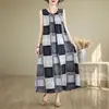 Nuevo vestido largo sin mangas de estilo resort costero con fruncido en la cintura para mujer, talla grande, adelgazante, para mujeres de talla grande, vestido largo con tiras para la playa