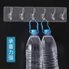 Ganchos adhesivos sin taladro para colgar ropa y toallas detrás de la puerta, transparentes y sin dejar rastro, diseño de múltiples ganchos