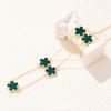 Collar de Trébol de Cinco Pétalos de Flor de la Suerte Superventas Transfronterizo Aretes de Perlas Moda Europea y Americana Fábrica de Origen de Flores