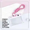 Porta-Cartão Transparente Horizontal Estilo Ins Anti-Perda Cartão de Estudante Campus Cartão de Refeição Porta-Cartões Tampa Deslizante Cordão de Pescoço Protetor de Cartão de Identidade Estojo Rígido